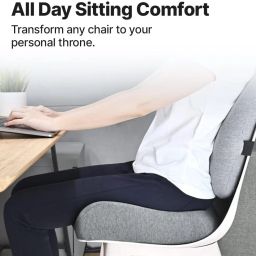 araami MEMORY FOAM COCSY SEAT AND PRO COCSY CHAIR BACK REST CUHSION COMBO SET Memory Foam Solid Chair Pad Pack of 2 image 3