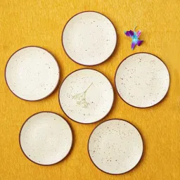 Freakway Handmade & Handcrafted Ceramic Stoneware Cream White Plate(7.3 inch Diameter) Set of 6 Scratch Resistant |Microwave and Dishwasher Safe | Set of 6-picture-19