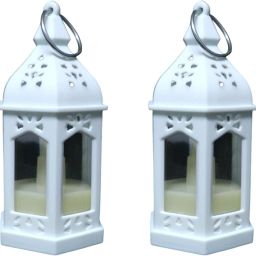 Decorative Lanterns for Home Diwali Festivals Christmas New Year Zipper Charms | White Plastic Hanging Lantern-image-39