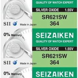Seiz Aiken SR621SW / 364 Sil Oxide Coin1.55 V | Pack of 5 for watchBattery-picture-25