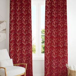 Aura Maroon & Gold Toned 2 Pieces Printed Velvet Room Darkening Long Door Curtains-15