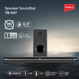 IMPEX Speaker With Subwoofer TB 447 AUX, Optical, ARC and USB with remote control 140 W Bluetooth Soundbar image 3