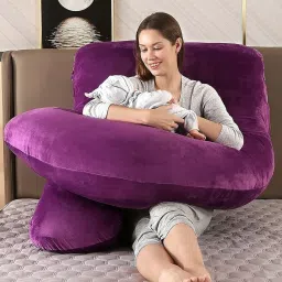 Microfibre Solid Pregnancy Pillow Pack of 1-image-74