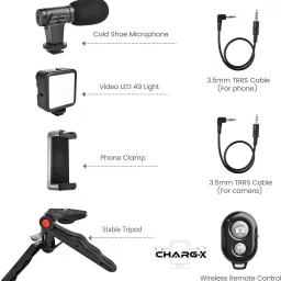 CHARG-X Vlogging Kit Included Bluetooth Remote 3 Axis Gimbal for Camera, Mobile image 4