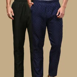 Pack of 2 Men's Printed Viscose Blend Pyjama Pack of 2 Elasticwaist with Side Pockets Men Pyjama-image-45