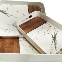 paul sons Melamine Rectangular Serving Trays 3-Piece Set Tray Serving Set image 2