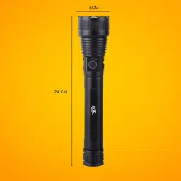 mz M982 (ZOOMABLE METAL LED TORCH)5 Modes Flashlight, Super Bright 200 W LED Light Torch image 3