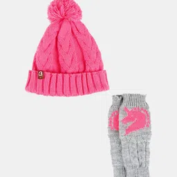 Bharatasya Kids Pack of 2 Acrylic Cap & Thermal Mittens-image-22