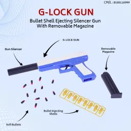asian Shell Ejecting G-Lock Gun With Bullets-New Guns & Darts image 3