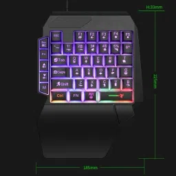 DWH F6 Wired USB Standard Gaming Keyboard Compatible with Desktop, Laptop, Mac multimedia_keys,DWH F6 Single Hand RGB Gaming Semi-Mechanical Keyboard image 2