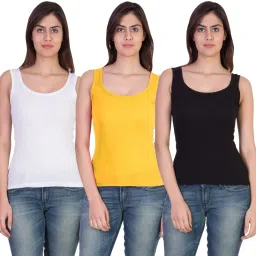 Women White, Black, Yellow Tank Top/Vest-picture-27