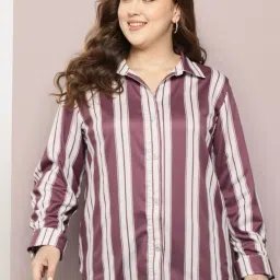 Women NA Fit Striped Slim Collar Casual Shirt-image-81