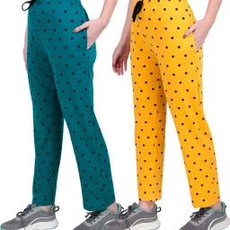 Pack of 2 Women Polka Print Multicolor Track Pants-image-51