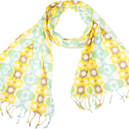 Printed Pure Cotton Women Yellow Scarf, Stole-image-27