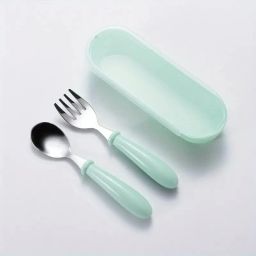 Stylish Portable Cutlery Set with Case - Fork and Spoon (Green) Stainless Steel Cutlery Set-19