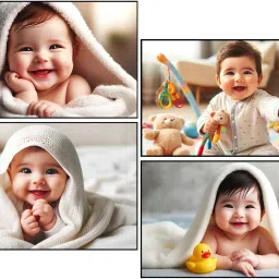 Set of 4 cute Baby Posters | Baby Posters for Pregnant Women Wall Decoration Digital Reprint 12 inch x 18 inch Painting-22