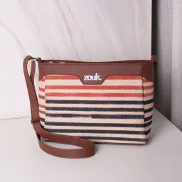 Multicolor Women Sling Bag Qutub Stripes Harmony Sling Bag-9
