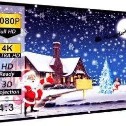 Vilro Eyelet Foldable Projector Screen 4:3 Aspect Ration 6 ft(W)x 4 ft (H) 84 Inches Projector Screen (Width 184 cm x 121 cm Height)-81