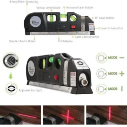 shuang you MN87 Laser Level Horizontal Vertical Measure 8FT Aligner Rulers Multipurpose Accurate Line Tape Adjusted With Cross Light Multi-Function Portable 2 lines 1 Dot Smart Pro Measuring Measurement Hand Tool Leveler Indoor Decoration laser Leveling Instrument Leveling Magnetic Line Level image 4