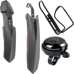 Bicycle Front & Rear Metal Fitting Mudguard With Cycle Bell & Handle Grip Full Length Front & Rear Fender-image-20