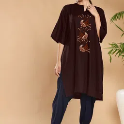 LetsDressUp Quirky Printed Notched Neck Flared Sleeves Straight Kurta-13