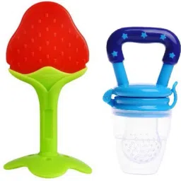 Baby Teething Toys Soft and Natural Fruit Shape Teether for Baby with Fruit Nibbler for Fruit Feeding Teether and Feeder-13