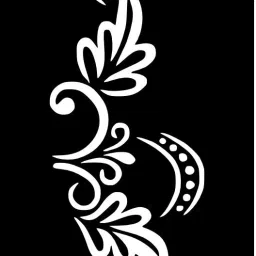 Leaf Mehndi Stencil Sticker With Artistic Swirl And Floral Finger Touch-image-71