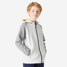 Kids Breathable Cotton Zip-Up Hoodie 900 - Light Grey Marl-picture-21