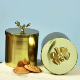 manor house Reflections Gold Iron& Glass (Set of 2) Storage Jar-picture-48