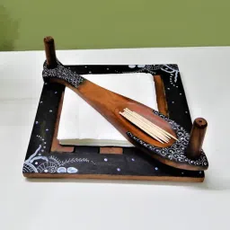 disoo fashions Black Handpainted Wood 4 Pcs Tissue Holder with Toothpick organiser & Wooden Screw-picture-14