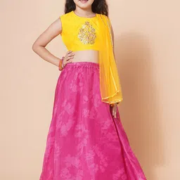Aj DEZInES Girls Embroidered Zardozi Work Ready to Wear Lehenga Choli With Dupatta-image-15