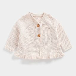 mothercare Infant Girls Pink Self Design Organic Cotton Cardigan-7