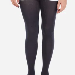 Bonjour Teen Girls Black Solid Knitted Anti-Odour Cotton Tights-16