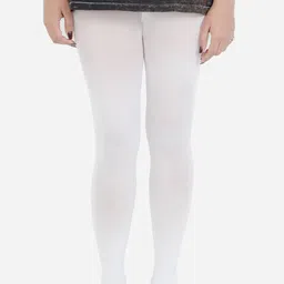 Bonjour Teens Girls White Solid Plain Knitting Anti Odour Tights-picture-34