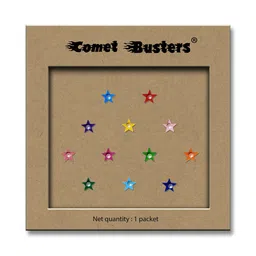 Comet Busters Multicoloured Embellished Reusable Star-Shaped Designer Stickers - 12 Pcs image 1