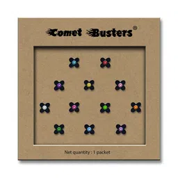 Comet Busters Set of 12 Multicolored Floral Bindis image 1