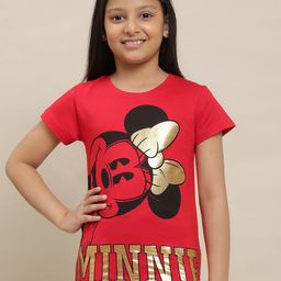 Kids Ville Girls Minnie Printed Pure Cotton T-Shirt-image-16