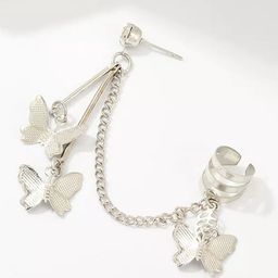 Pinapes Unisex Silver-Plated Classic Half Hoop Earrings-1