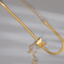 MYKI Women Gold-Plated Butterfly Link Bracelet-image-77