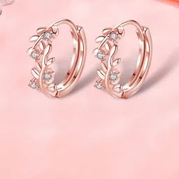 MYKI Rose Gold-Plated Contemporary Hoop Earrings-image-62