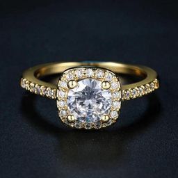 MYKI Gold-Plated Cubic Zirconia-Studded Ring-24
