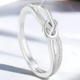 MYKI Silver-Plated CZ-Studded Stainless Steel Finger Ring-picture-40