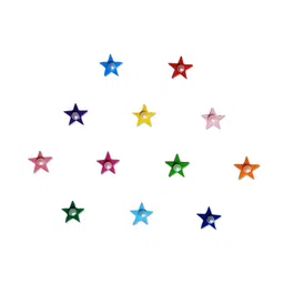 Comet Busters Multicoloured Embellished Reusable Star-Shaped Designer Stickers - 12 Pcs image 2