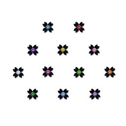 Comet Busters Black Embellished Reusable Designer Stickers - 12 Pcs image 2