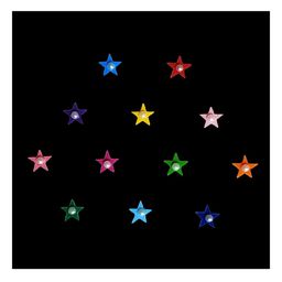Comet Busters Multicoloured Embellished Reusable Star-Shaped Designer Stickers - 12 Pcs image 3