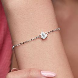 MINUTIAE Brass Silver-Plated Crystals Studded Link Bracelet-image-49