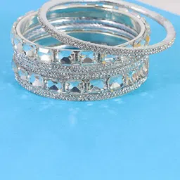 NMII Set Of 12 American Diamond Stones-Studded Bangles-42