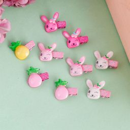 Silvermerc Designs Set-9 Girls Pink & Green Alligator Hair Clip-32