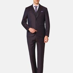 Blackberrys Men 3-Piece Slim-Fit Single-Breasted Woolen Formal Suit-image-53