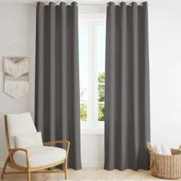 parda online Jet Grey Polyster Solid 7ft Blackout Eyelet Window/Door (1 Pc)-picture-28